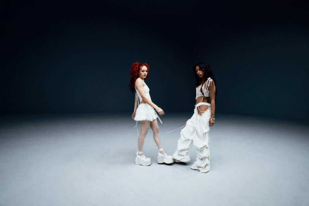 Nova Twins pose for a photoshoot