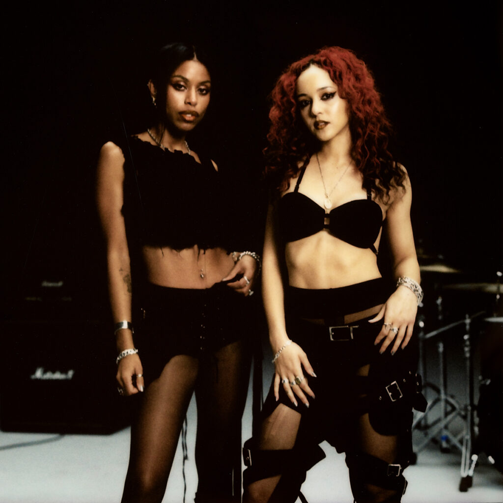 Nova Twins pose for a photoshoot