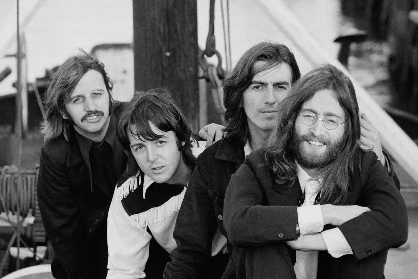 The Beatles pose together