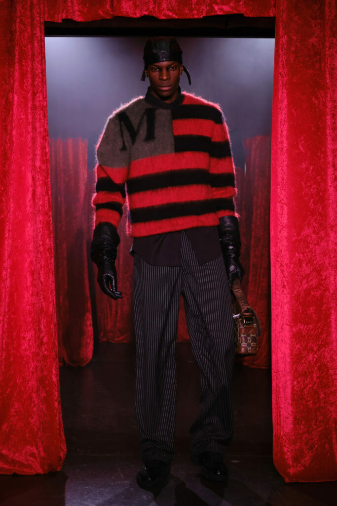 A model walks the MAINS Season 3 runway show by Skepta in Shoreditch as part of London Fashion Week