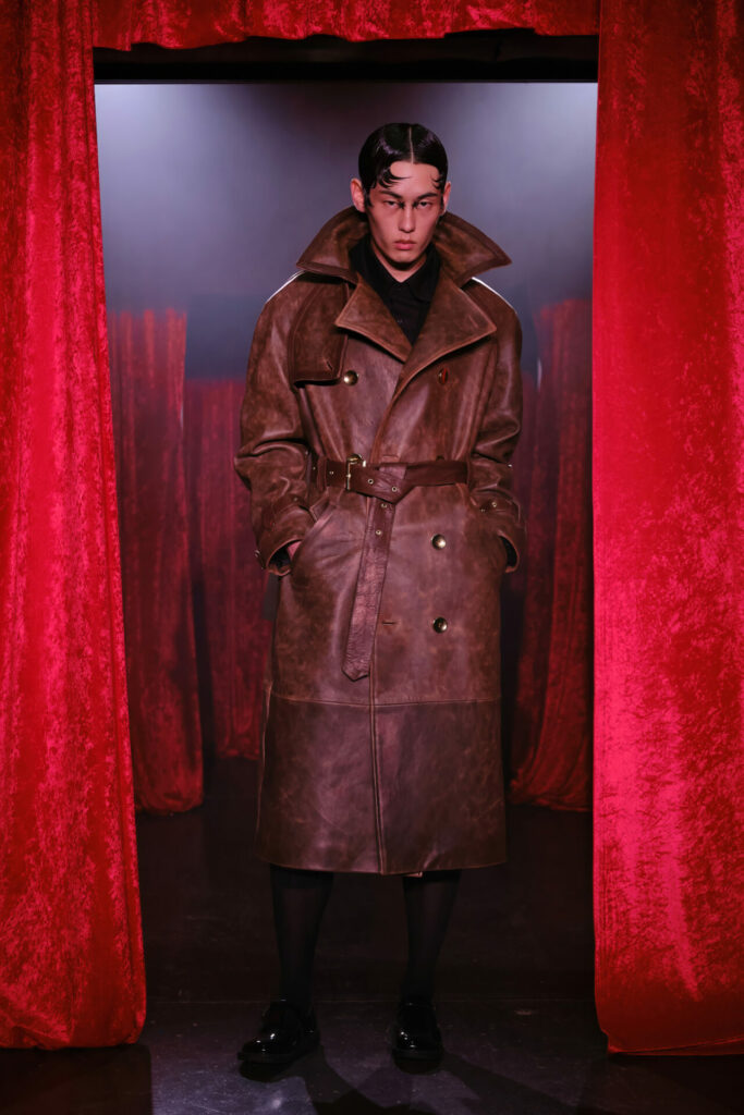 A model walks the MAINS Season 3 runway show by Skepta in Shoreditch as part of London Fashion Week