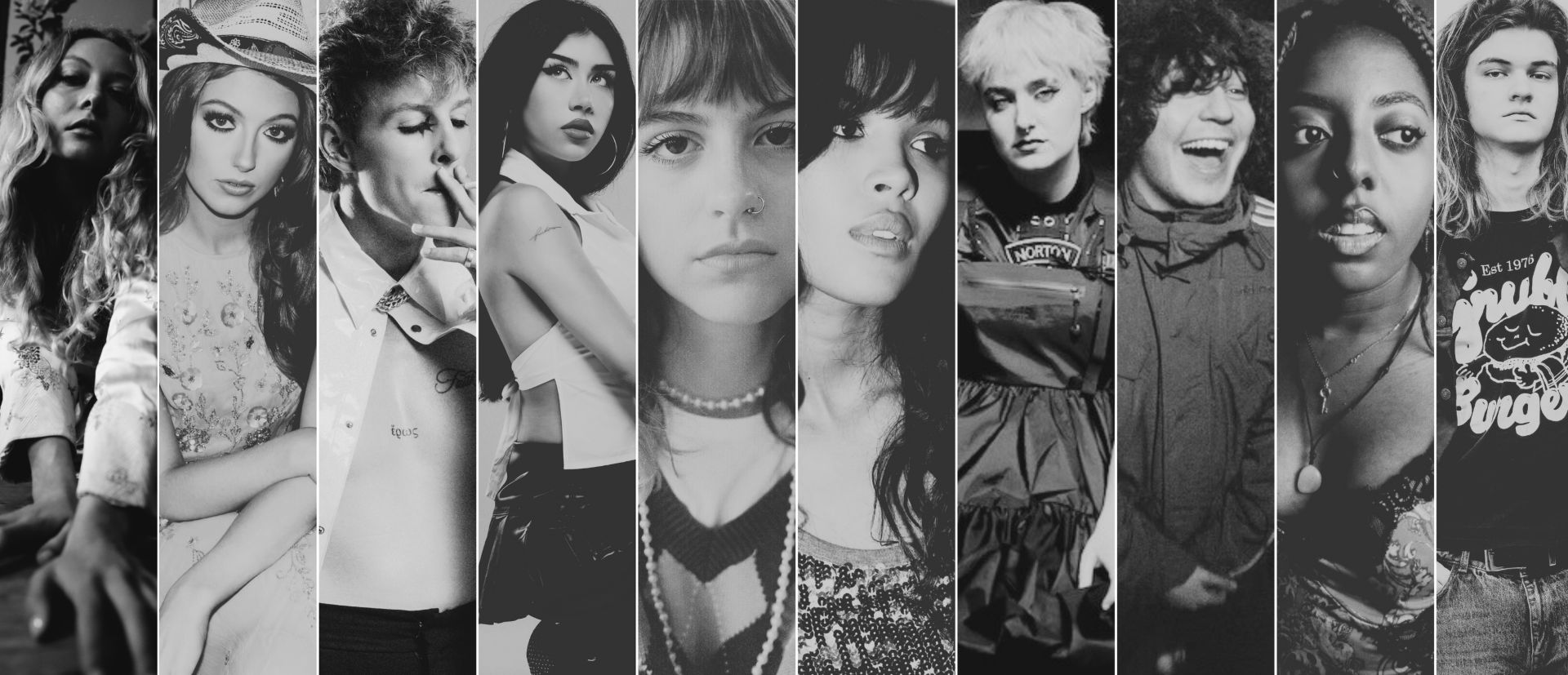 A selection of headshots in black and white