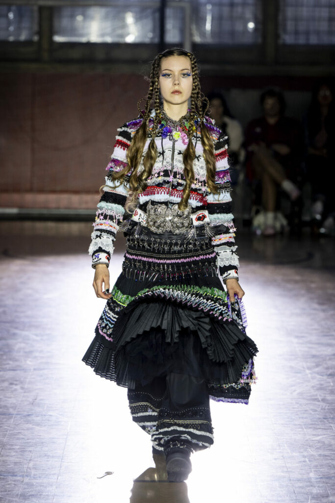 A model walks the Chopova Lowena Spring/Summer 2026 show at London Fashion Week.