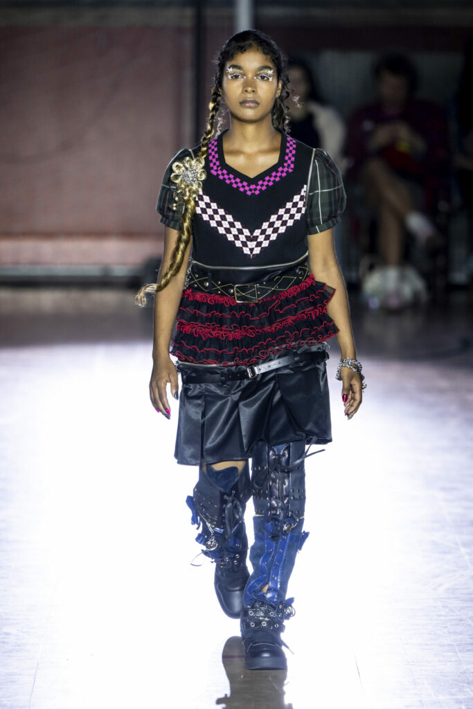 A model walks the Chopova Lowena Spring/Summer 2026 show at London Fashion Week.