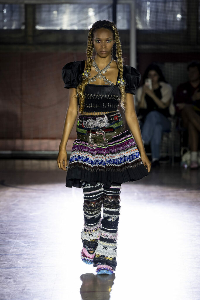 A model walks the Chopova Lowena Spring/Summer 2026 show at London Fashion Week.