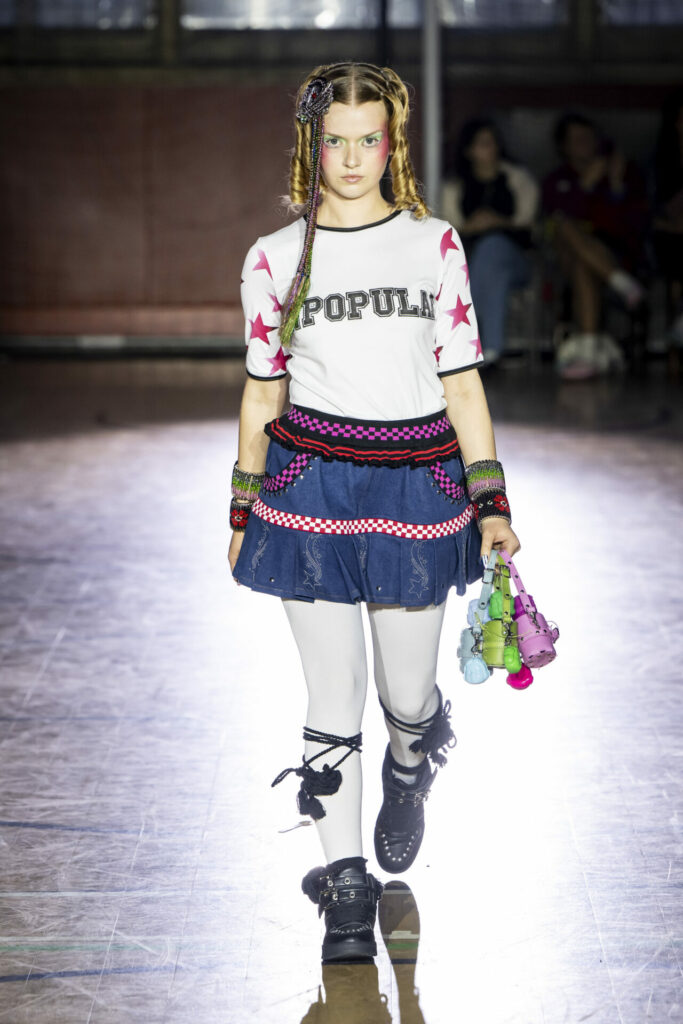 A model walks the Chopova Lowena Spring/Summer 2026 show at London Fashion Week.