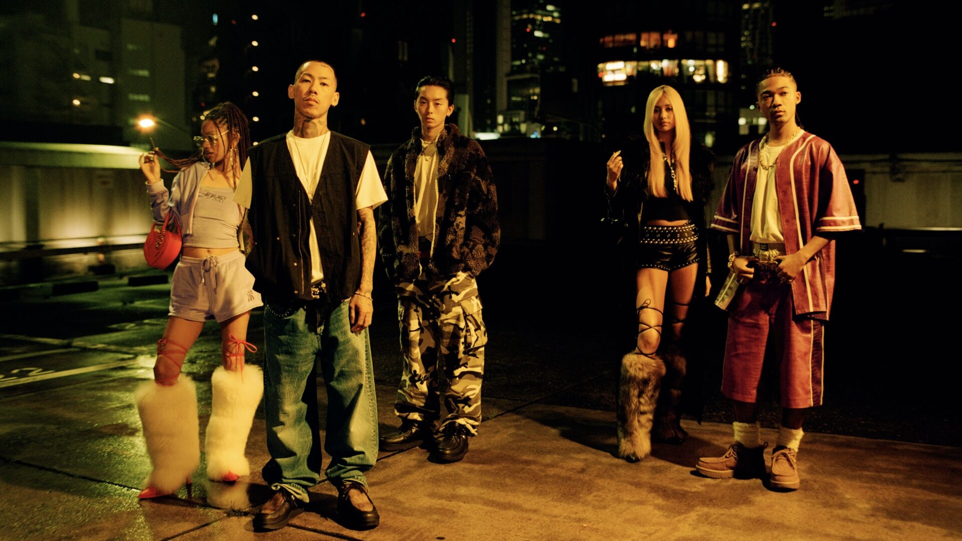 A group shot of in Tokyo featuring the AMBUSH and UGG autumn/winter 2025 collaboration