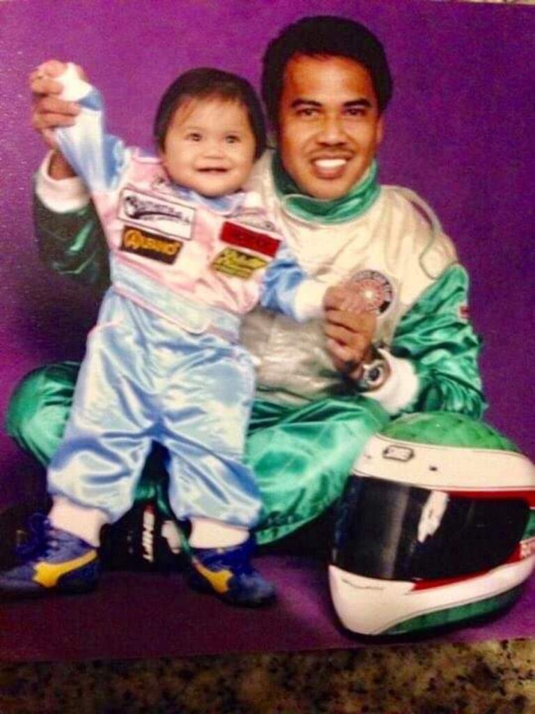 Bianca Bustamante and her father