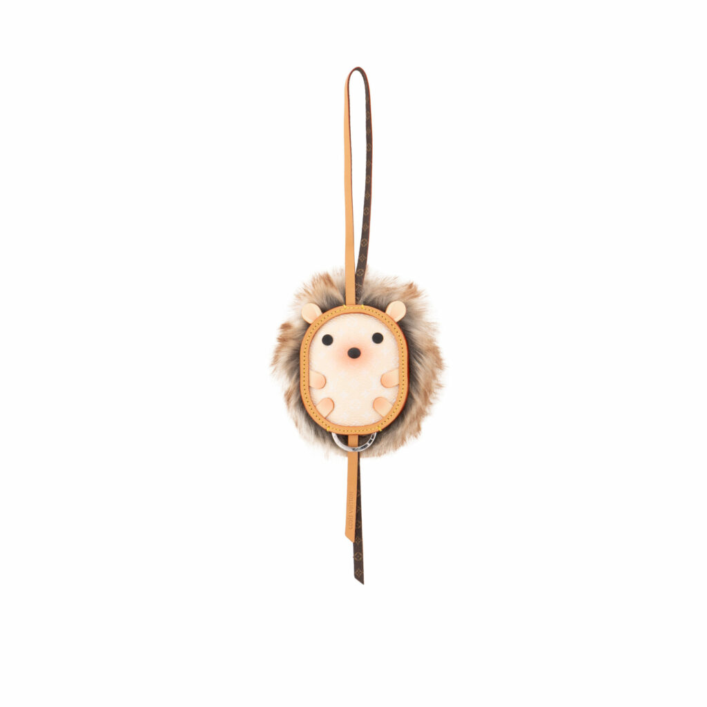A product shot of the Louis Vuitton LV Hedgehog Bag Charm. 