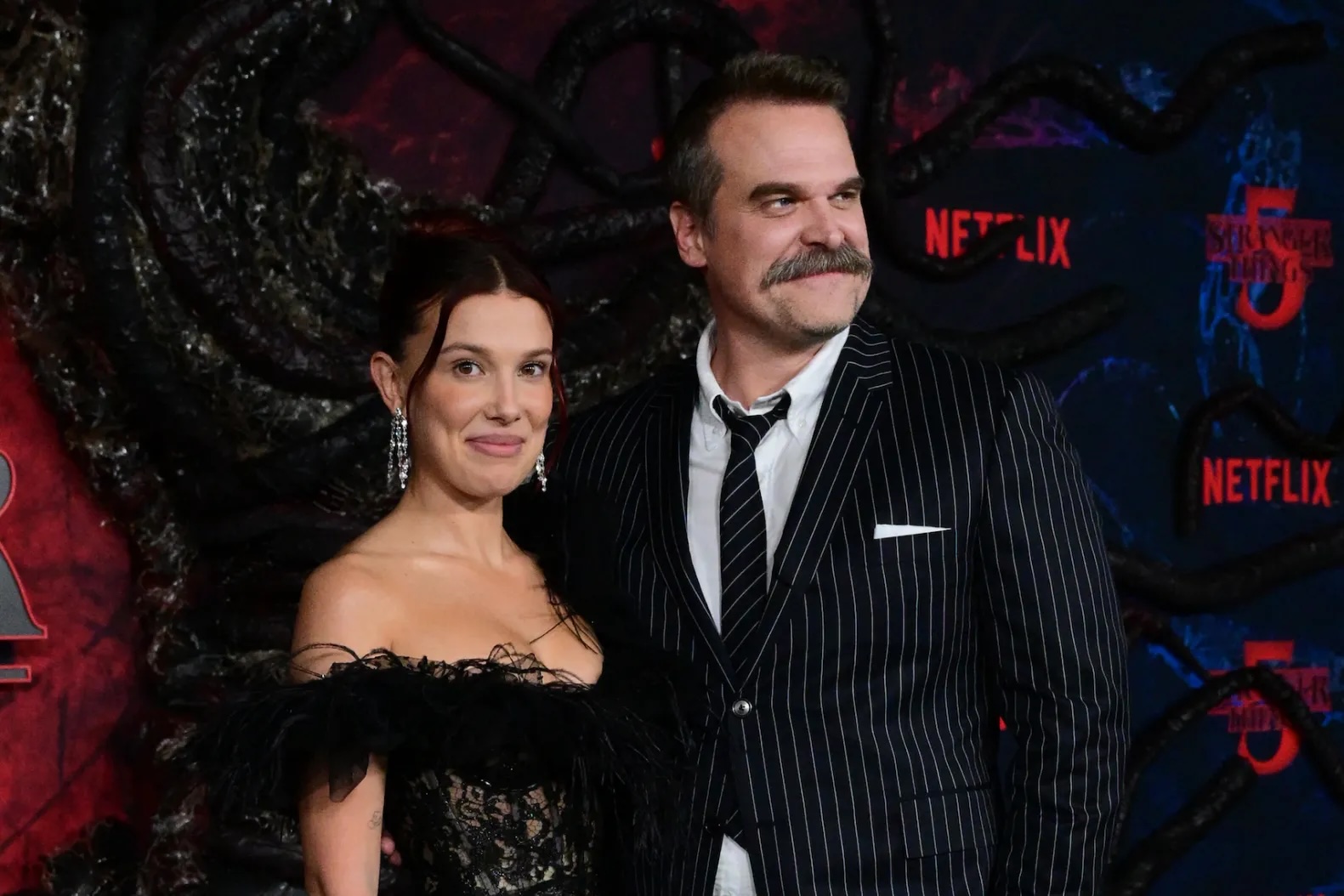 Millie Bobby Brown and David Harbour (Picture: Getty)