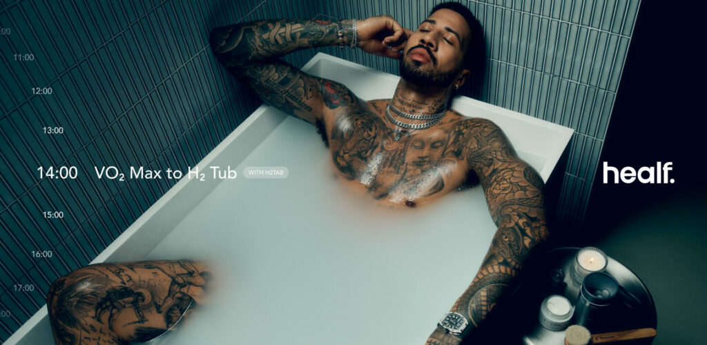 Olympic fencer Miles Chamley-Watson in the campaign imagery for wellness brand Healf