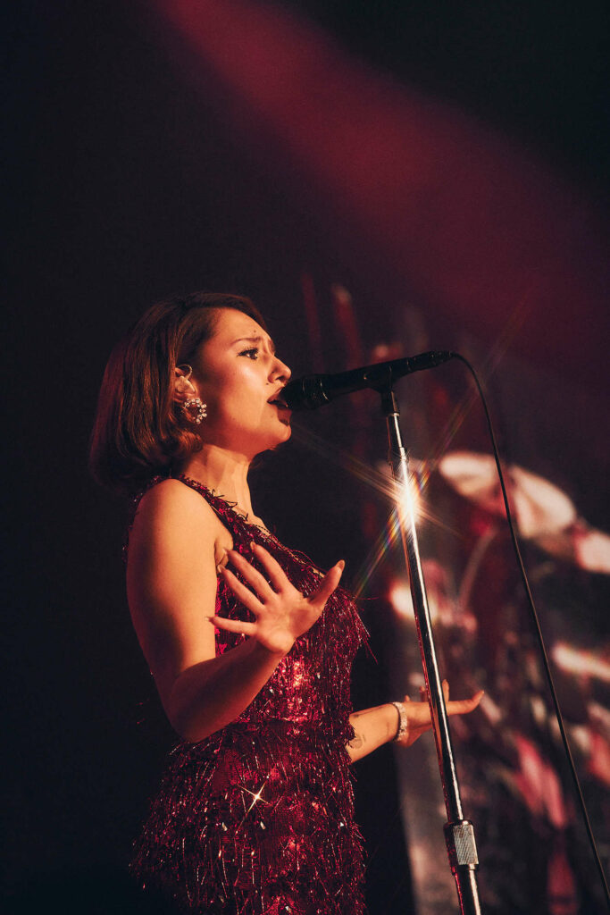 Raye performs in Swarovski for the opening night of her &ldquo;This Tour May Contain New Music" tour.