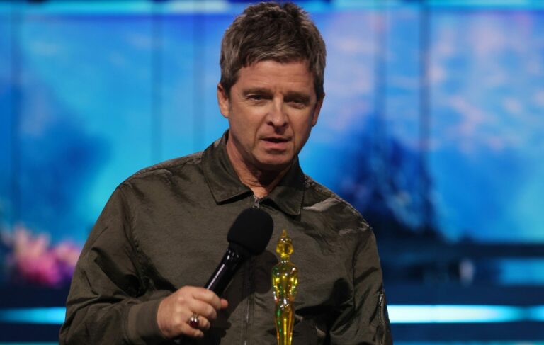 Noel Gallagher on stage accepting the 'Songwriter of the Year' award during The BRIT Awards 2026