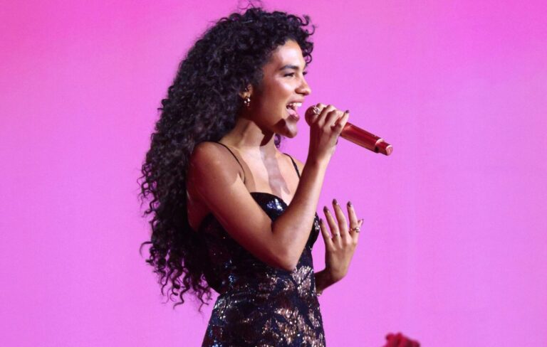 Olivia Dean performs on stage during The BRIT Awards 2026