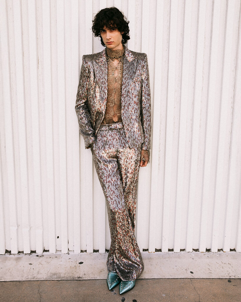 Sombr wears custom Valentino for the red carpet at the 68th Grammy Awards