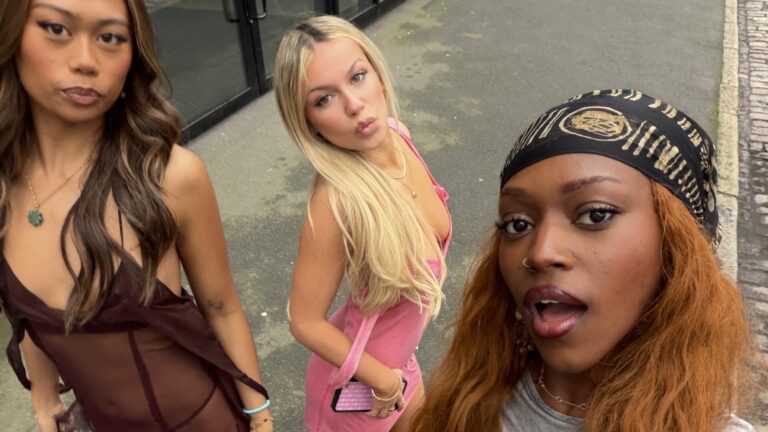 A selfie from the girl group Say Now at London Fashion Week Autumn/Winter 2026