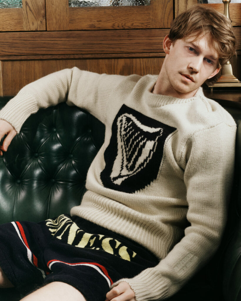 Actor Joe Alwyn in the campaign for JW Anderson x Guinness second collaboration