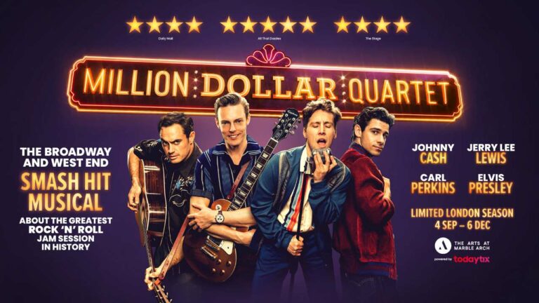 Promotional poster for Million Dollar Quartet musical in London